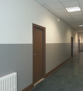 Protection murale : circulation collège, panneaux PVC mi-hauteur ANDAMIA protection murale ecole 2