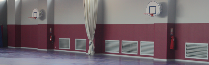 Protection murale : protection mur d'un gymnase hauteur 2m ANDAMIA protection murale gymnase
